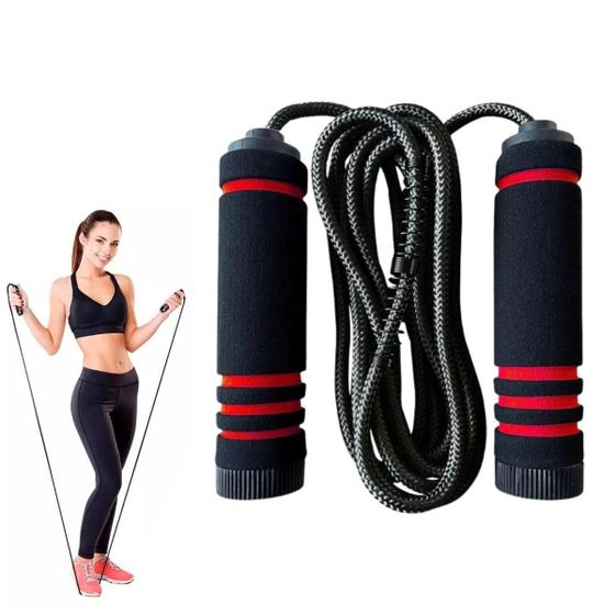 Imagem de Corda Pular Nylon com Pegador Emborrachado, Para Treino Funcional