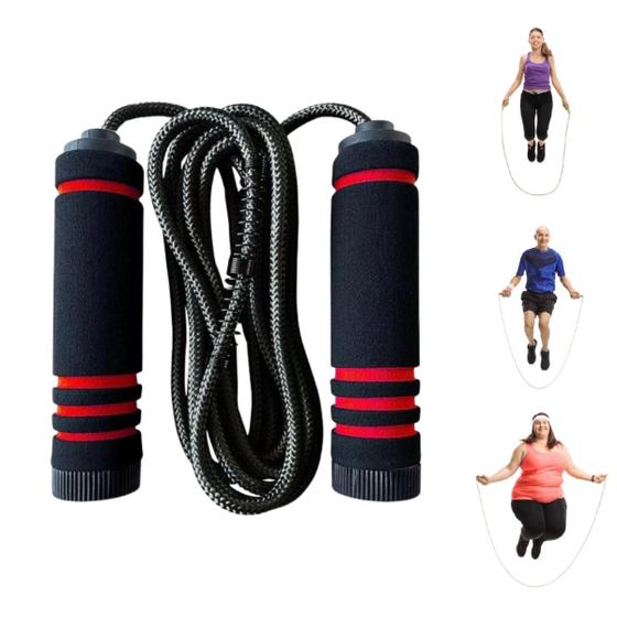 Imagem de Corda Pular Profissional Treino Funcional Jump exercício funcional Cor Vermelho