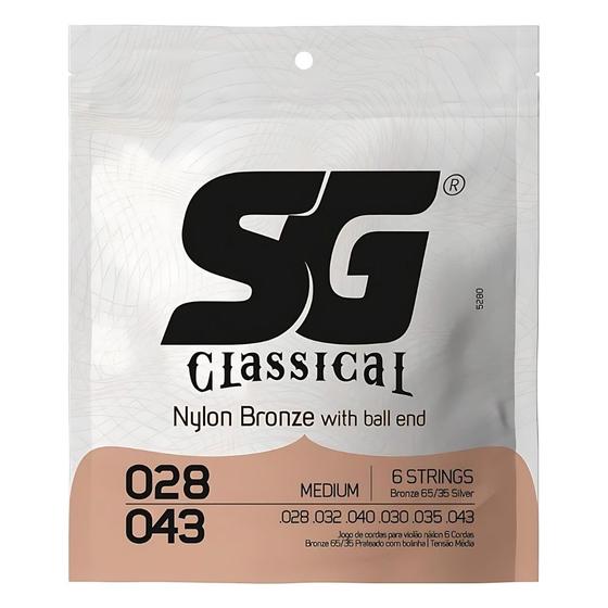 Imagem de Corda SG 028 Nylon Bronze 65/35 com Bolinha para Violão