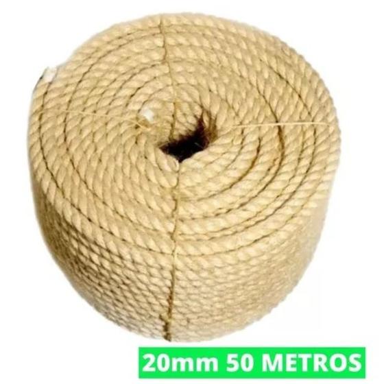 Imagem de Corda Sisal 20mm 50 Metros Naval Rasada Decoração Artesatos