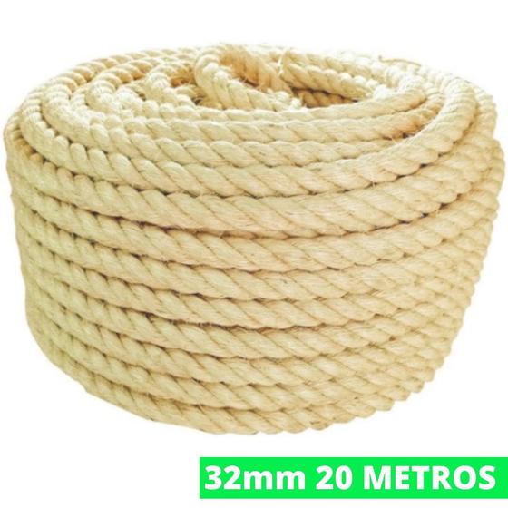 Imagem de Corda Sisal Natural 38mm 50 Mts Artesanato Decoração Rústico