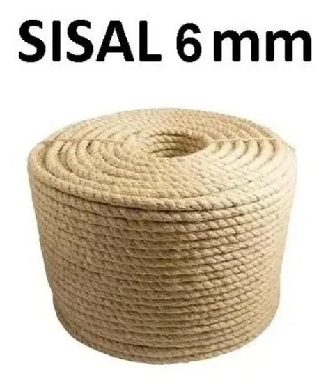 Imagem de Corda Sisal Natural 6mm Artesanato Uso Geral 20 Metros