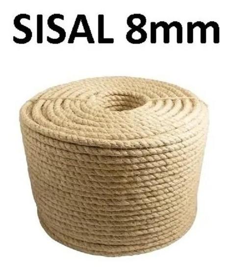 Imagem de Corda Sisal Natural 8mm Artesanato Uso Geral 20 Metros