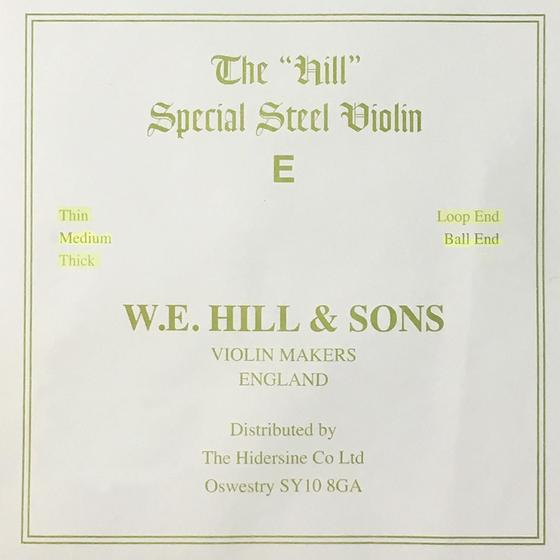 Imagem de Corda Violino W. E. Hill & Sons Aço Macia 1ª Mi E com Bolinha