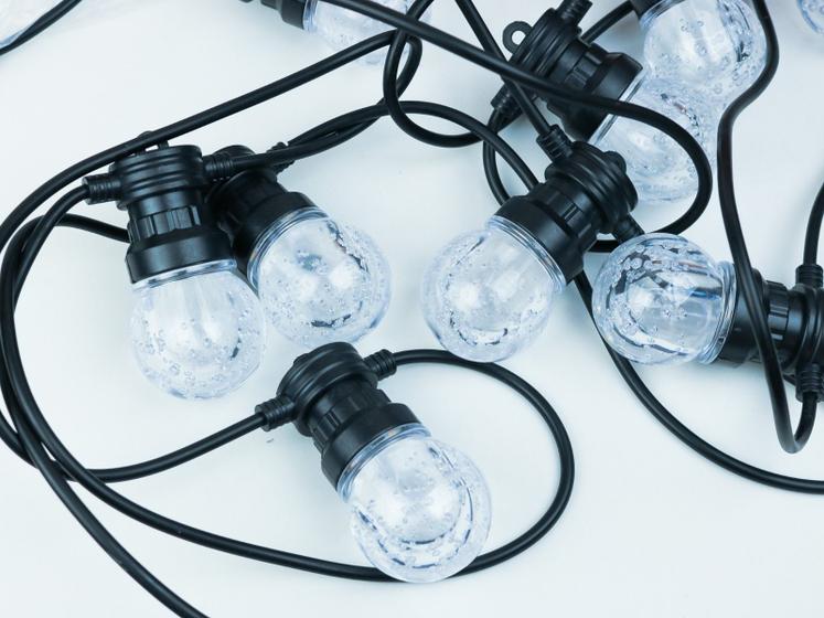 Imagem de Cordão 10 bolas leds warm efeito bolhas d'água bivolt