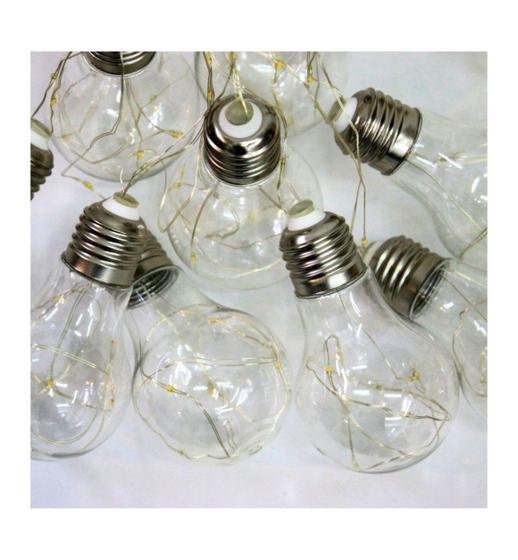 Imagem de Cordão 10 lâmpadas incandescentes 100 leds arame bivolt