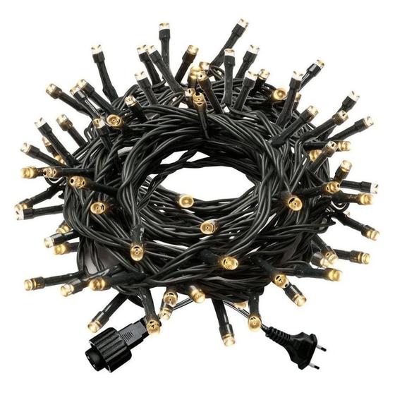 Imagem de Cordão 100 Led Fixo Branco Quente 10M com Strobo 220V