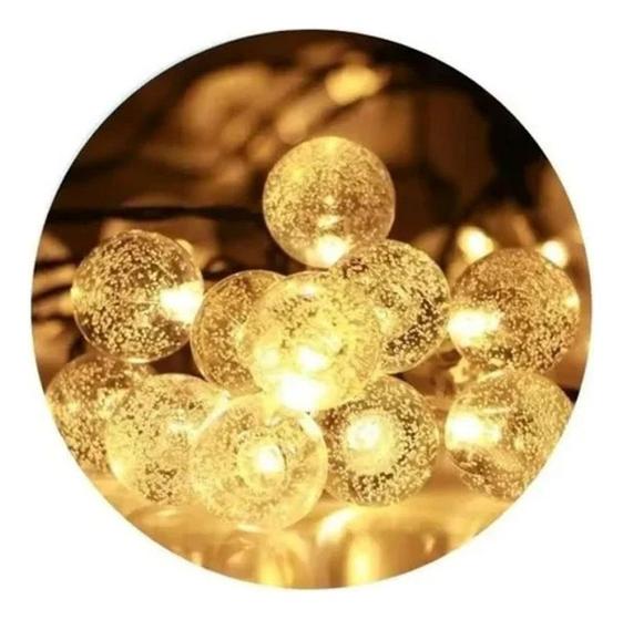 Imagem de Cordão 20 Leds Luminária Bola Cristal Fio Led Pisca 2m