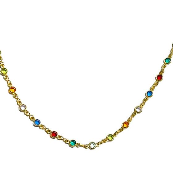 Imagem de Cordão Arco Íris - 03 Banhado a ouro 18k