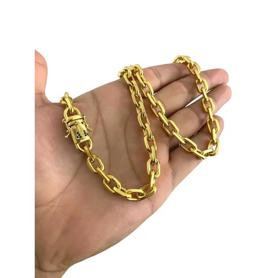 Imagem de Cordão Cadeado 8mm Fecho Nossa Senhora Santa - Banhado a Ouro 18k