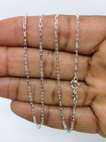 Imagem de Cordão Cadeado Feminina 50cm Corrente Veneziana  Prata 925