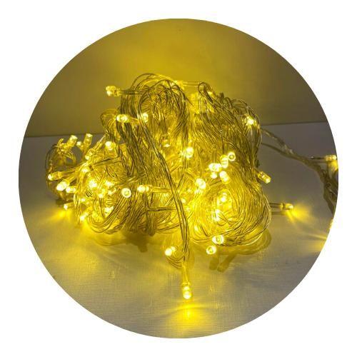 Imagem de Cordão Com 100 Lampadas De Led Formato Pequena Gota 10 Metros Fio Crystal Cor:Branco Quente