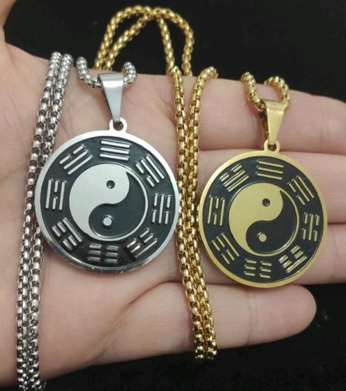 Imagem de Cordão com Pingente em Aço Inox Tai Chi Yin Yang