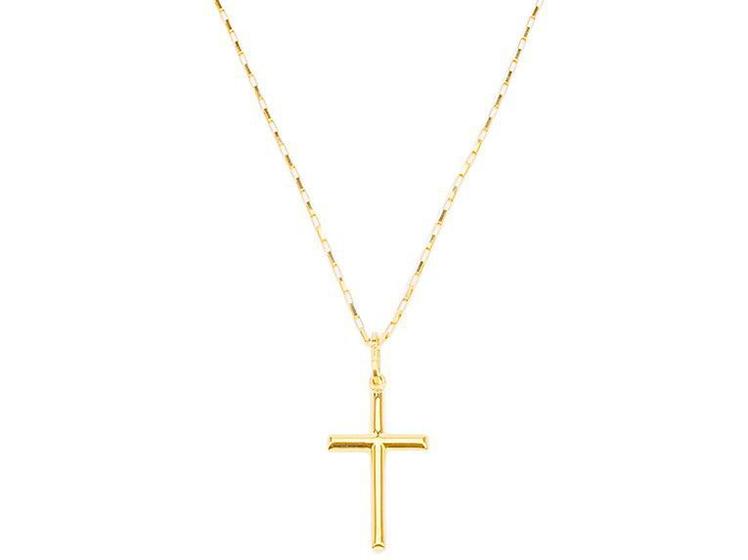 Imagem de Cordão Corrente Masculina Ouro 1.8g Pingente Cruz Crucifixo 0.60g Ouro 18k 750