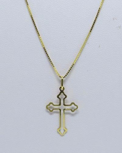 Imagem de Cordão Corrente Veneziana 2.5 Gramas+ Crucifixo Ouro 18k 750