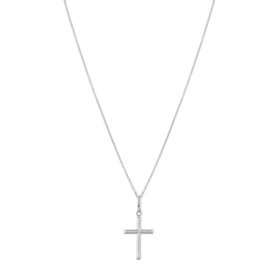 Imagem de Cordão Corrente Veneziana 60cm Pingente Crucifixo Prata 925