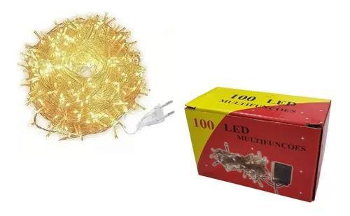 Imagem de Cordão Decorativo Multifunção 100 LEDs 9 Metros 220V Branco Quente