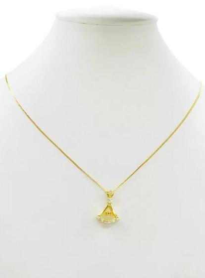 Imagem de Cordão Feminino 1mm Buquê - Banhado a Ouro 18k