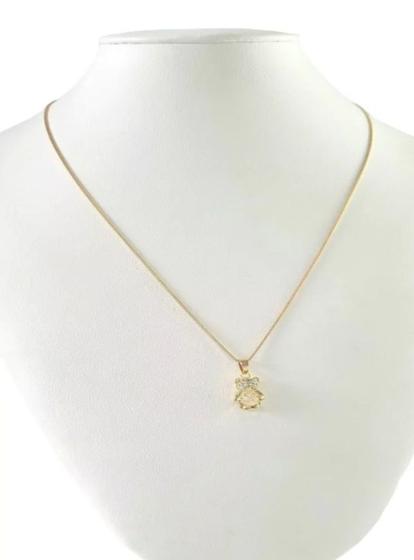 Imagem de Cordão Feminino 1mm Ursinho - Banhado a Ouro 18k