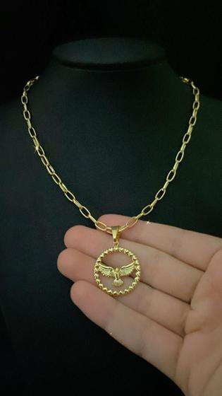 Imagem de Cordão Feminino Ouro 18k + Pingente Espírito Santo