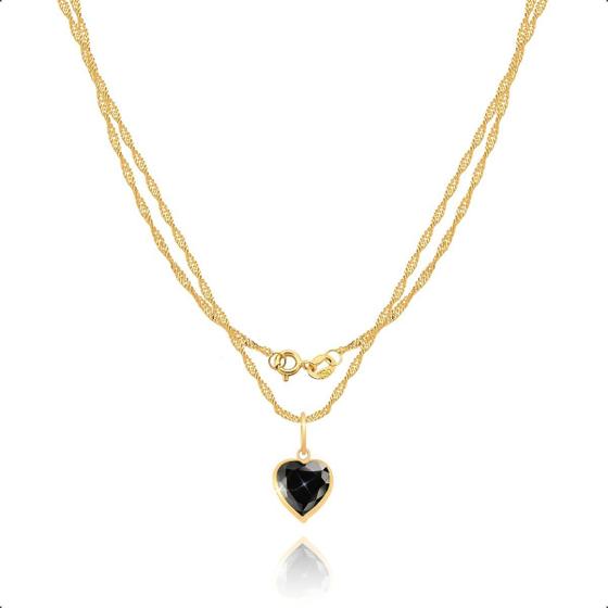 Cordão Feminino Ouro 18k Ponto De Luz Coração 6mm - SofistGold - Colar ...