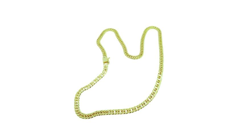 Imagem de Cordão Folheado A Ouro Trançado Com Pingente Estrela De Davi