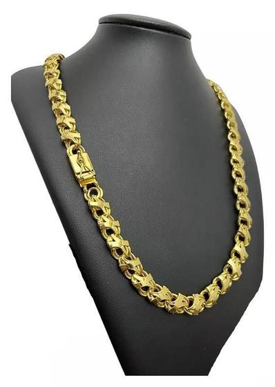 Cordão Friso X 12Mm - Banhado A Ouro 18K - Tojoia18K Imagem de Cordão Friso X 12Mm - Banhado A Ouro 18K