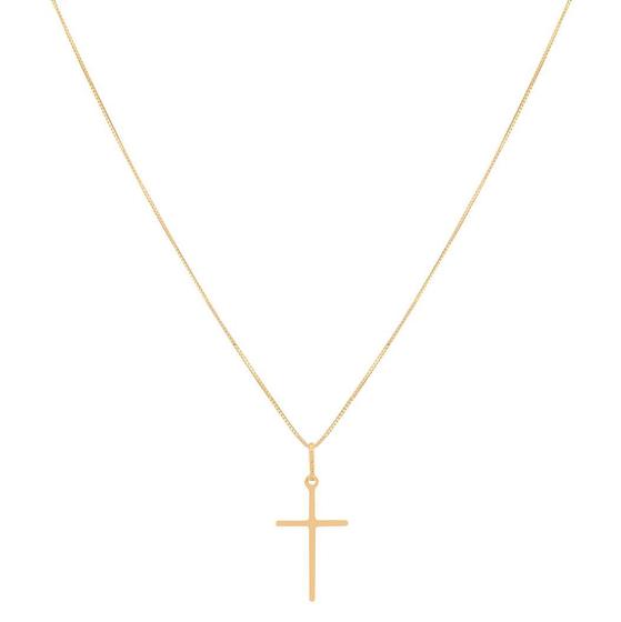 Imagem de Cordão Italiana De 60cm + Crucifixo Masculino Ouro 18kmaciço