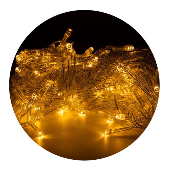 Imagem de Cordão LED Pisca 10m com 100 Lâmpadas em Formato de Gota