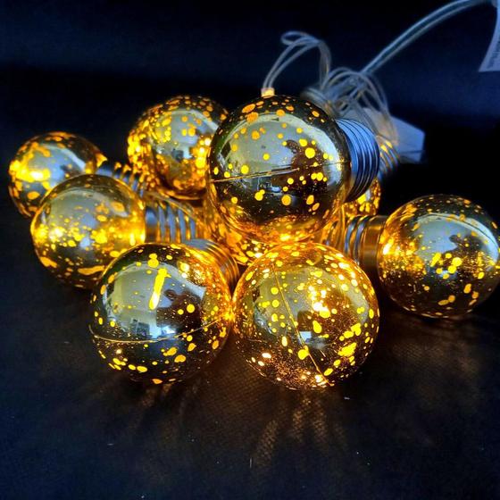 Imagem de Cordão Luminoso Permanente Com 10 Leds Branco Quente 1,5M 127V - SALDÃO.