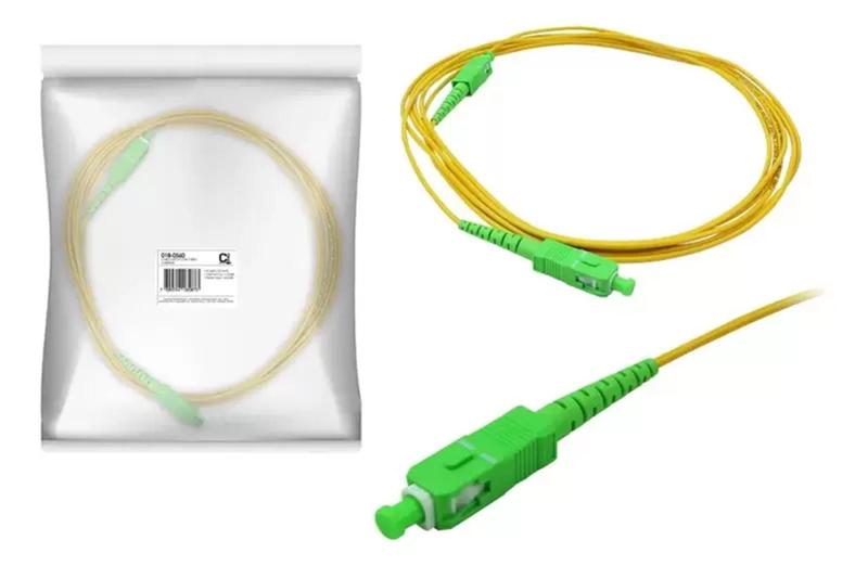 Imagem de Cordão Óptico Cabo Fibra Simplex Sc Apc - Sc Apc 2 Metros