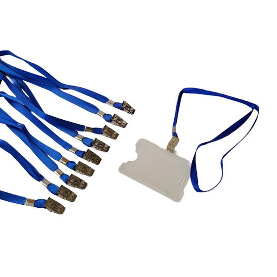 Imagem de Cordão Para Crachá Azul Em Tecido Pacote Com 10 Unidades Dac