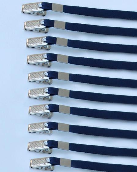 Imagem de Cordão para Crachá Azul Marinho pacote com 10 unidades