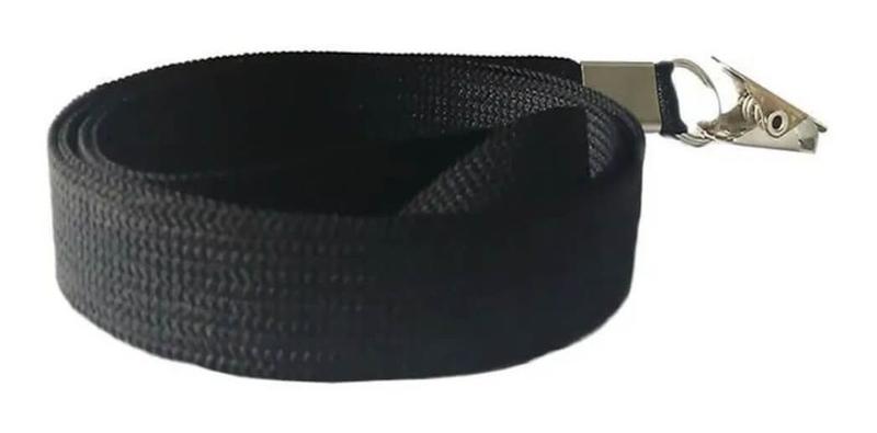 Imagem de Cordão Para Crachá Com Jacaré Preto 12mm Cassmar 10un