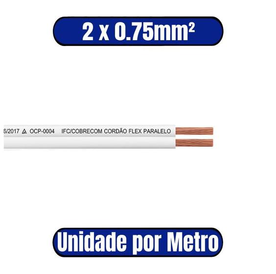 Imagem de Cordão Paralelo 2 X 0.75mm² Branco Branco - (VALOR REFERENTE AO METRO)