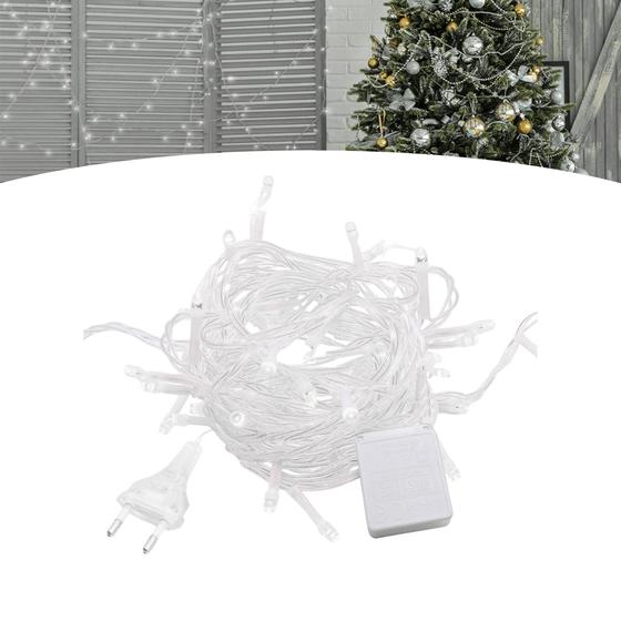 Imagem de Cordão Pisca Pisca De Led Para Decoração Natalina 9m 100leds 110V Frio