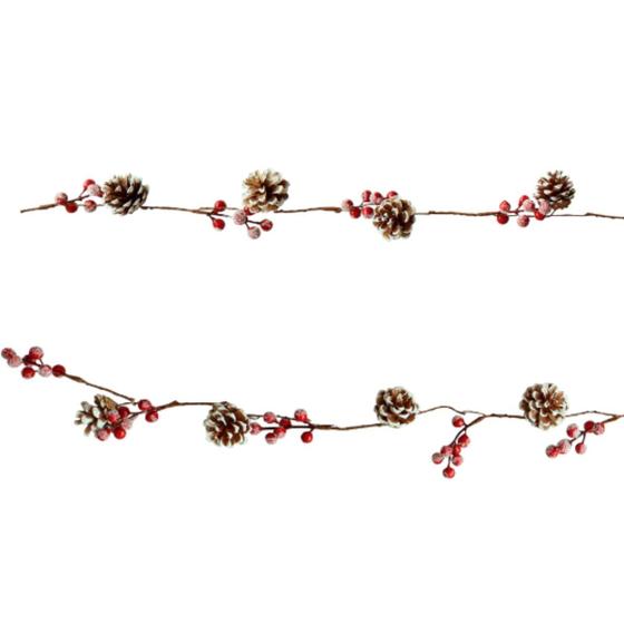 Imagem de Cordão Rústico com Pinhas e Berries Natalinos 155CM