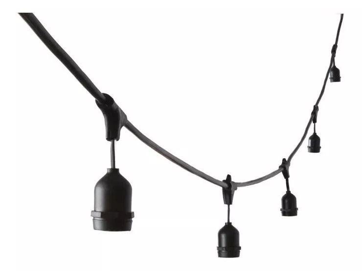 Embbu Light Cordão Varal de Luzes String Light Preto 5 Lâmpadas E27 5M - EMBU LED ...