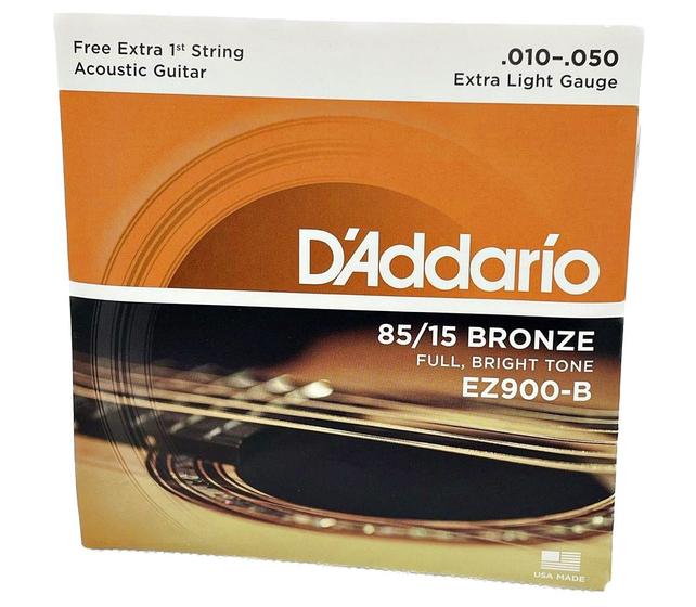 Imagem de Cordas 010 Daddario Violão EZ900-B Aço Bronze Original 85/15