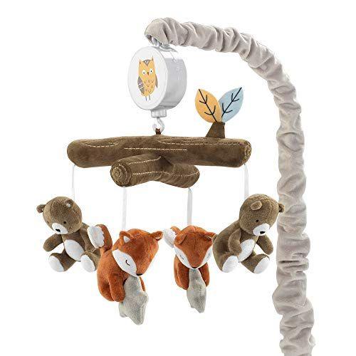 Imagem de Cordeiros & Ivy Sierra Sky Brown Bear / Fox Musical Baby Crib Mobile Soother Toy