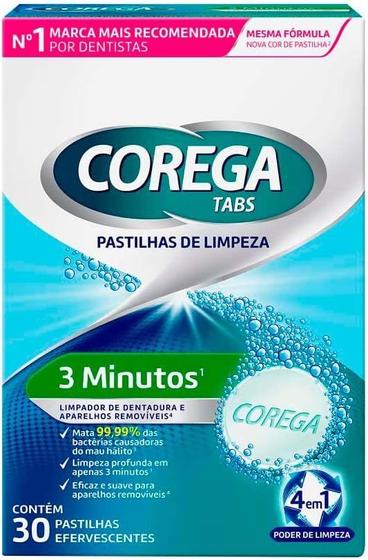 Imagem de Corega Tabs Limpeza 3 Minutos 30 pastilhas