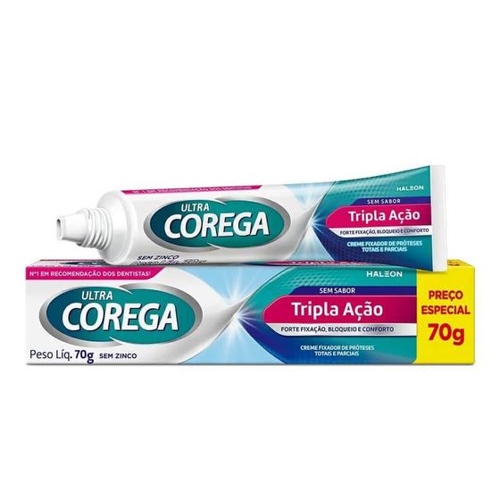 Imagem de Corega ultra creme sem sabor tripla ação com 70g