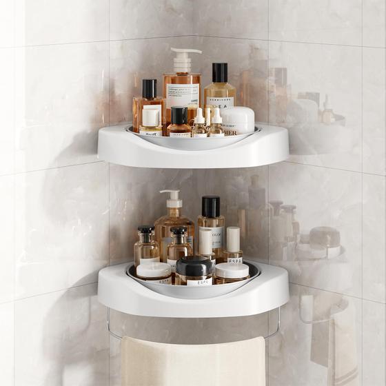 Imagem de Corner Shower Caddy LAMU Lazy Susan, pacote com 2 unidades giratórias