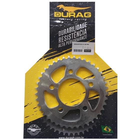 Imagem de Coroa 41 Dentes XLR 125 / CBX 200 / NX 200 / XR 200 / CB 300 / CBX 250 Twister ate 15 - Corrente Fina P428 - Durag