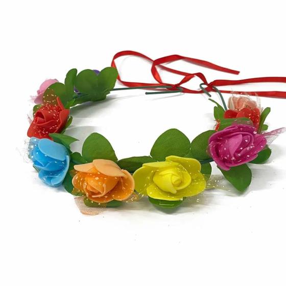 Imagem de Coroa Com Flores Artificias Colorido