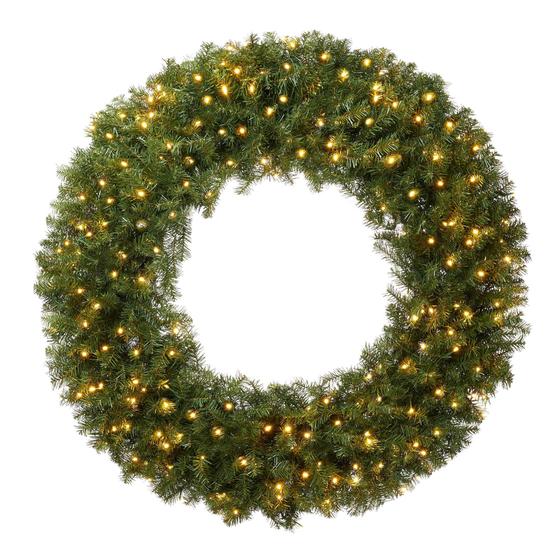 Imagem de Coroa de Natal Artificial Casafield Pré-Iluminada (122cm) - Luzes Brancas