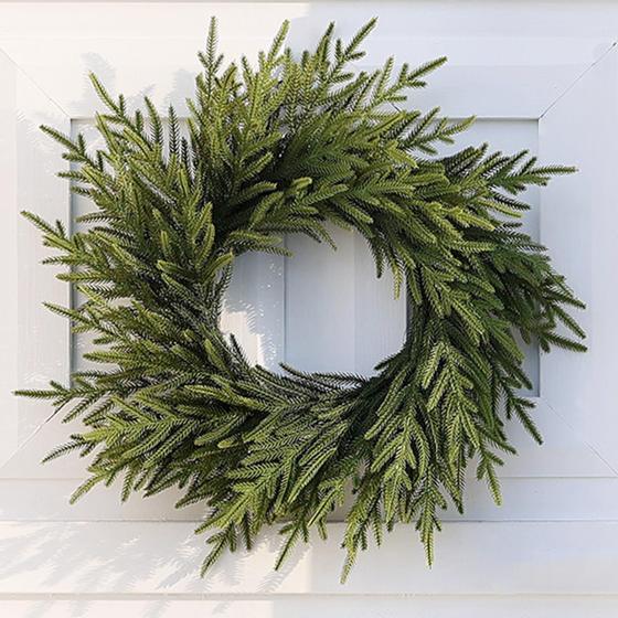 Imagem de Coroa de Natal Zheart 24 Norfolk Pine para porta da frente