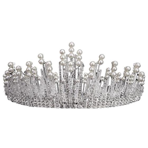 Imagem de Coroa de Noiva Princesa com Strass e Pérolas Simuladas