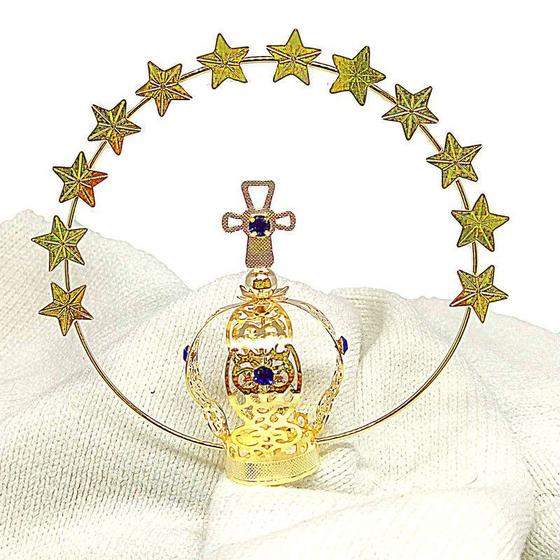 Imagem de Coroa Dourada Para Imagem de Nossa Senhora Aparecida 60cm