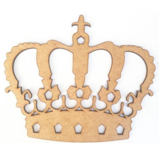 Imagem de Coroa - Princesa/Principe - MDF - Cru - Decoração Aplique - 18x15cm